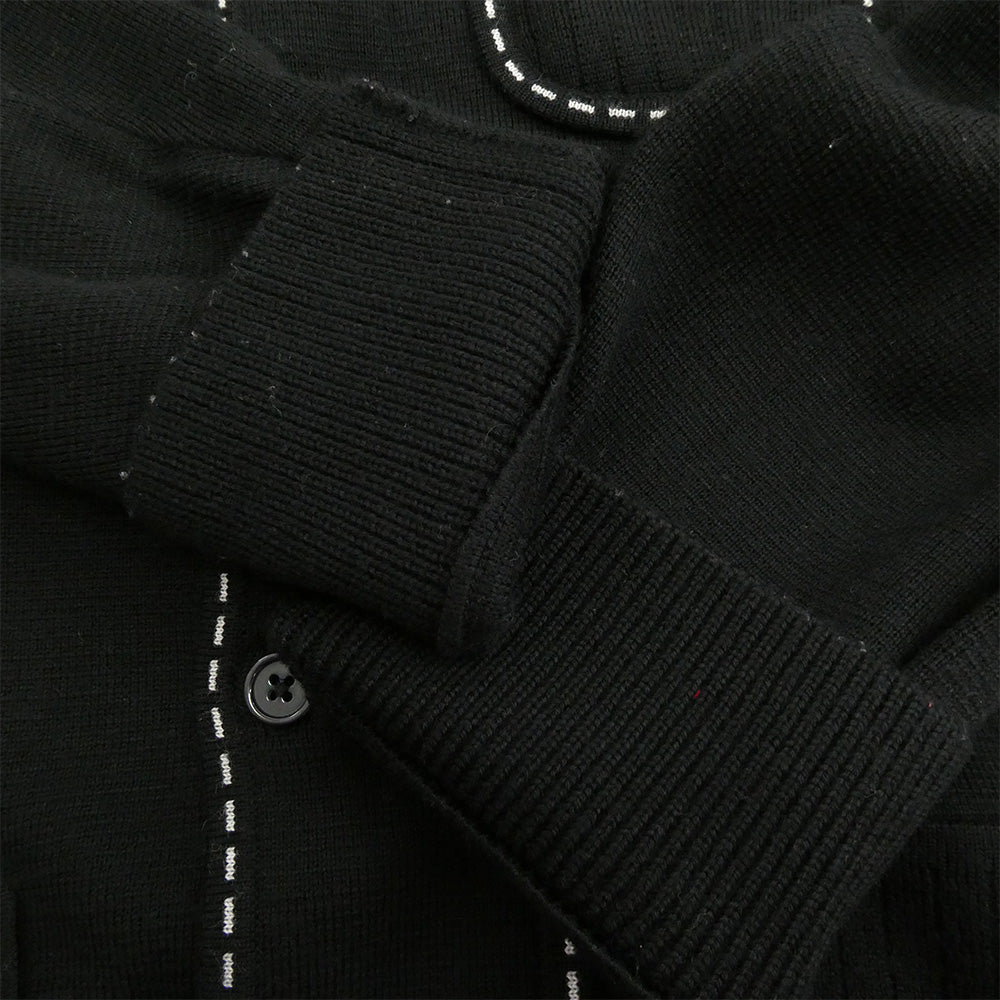 Supreme シュプリーム 22AW Contrast Stitch Button Up コントラスト ステッチ ボタンアップ ニット 長袖 シャツ ブラック系 XL【中古】