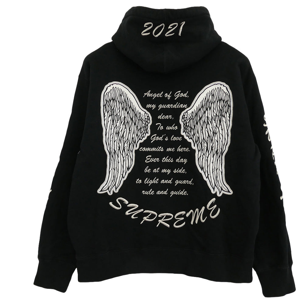 Supreme シュプリーム 21AW Guardian Hooded Sweatshirt ガーディアン フーデット スウェット シャツ スウェットパーカー フーディ ブラック系 L【中古】