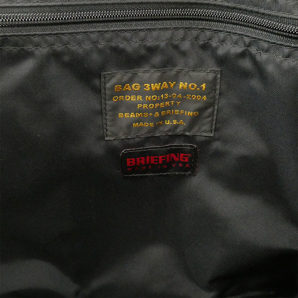 BRIEFING ブリーフィング 13-04-2004 BEAMS 別注 USA製 3WAY BAG ビジネスバッグ ショルダーバッグ ブリーフケース ブラック系【中古】