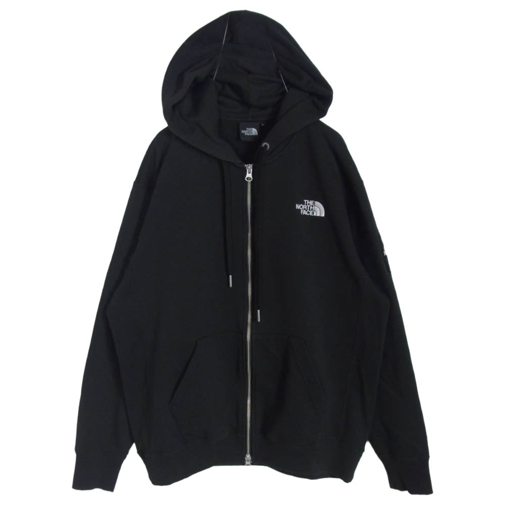 THE NORTH FACE ノースフェイス NT12335 Square Logo Full Zip スクエアロゴフルジップフーディ パーカー ブラック系 L【中古】