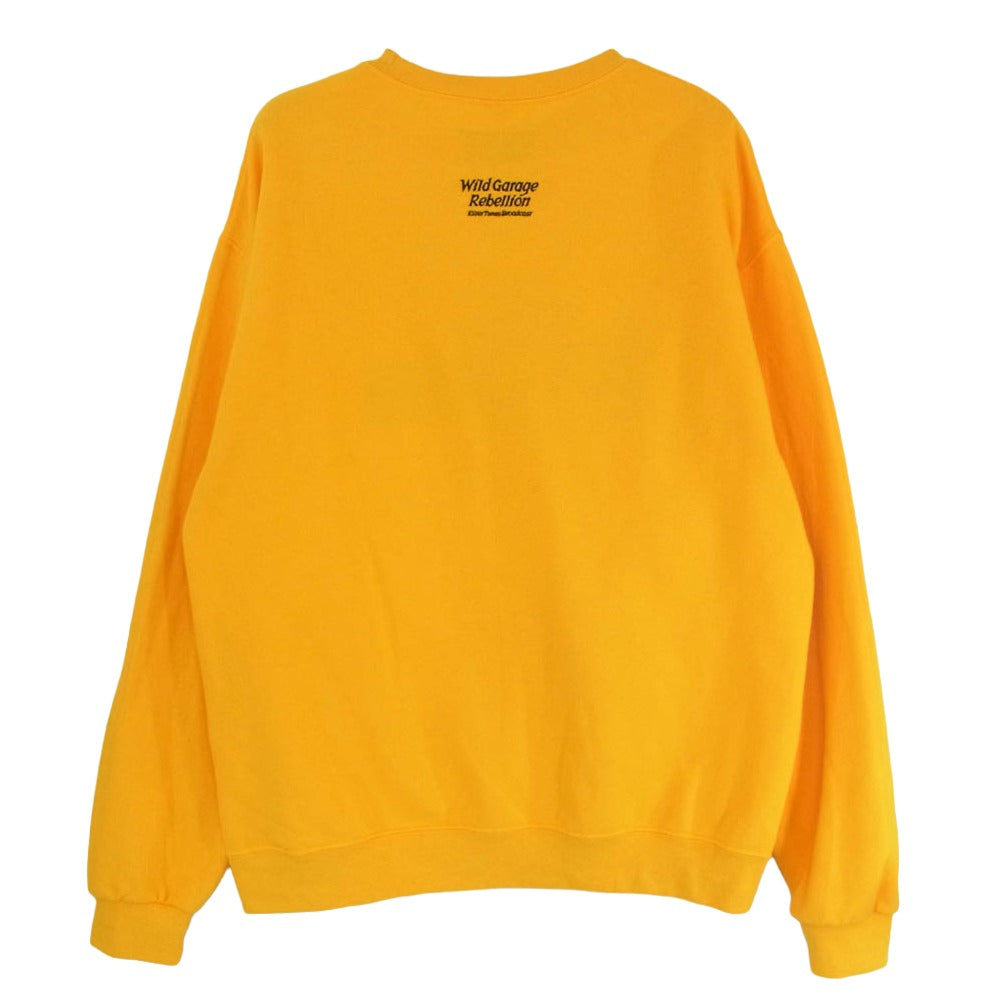 WACKO MARIA ワコマリア 22AW 22FW-WMC-SS03 CREW NECK SWEAT SHIRT TYPE-3 ガレージシリーズ フロント刺繍 スウェット トレーナー イエロー系 M【中古】