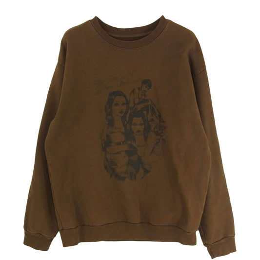 WACKO MARIA ワコマリア × BORNXRAISED ボーンレイズド CREW NECK SWEAT SHIRT フロント プリント スウェット トレーナー ブラウン系 M【中古】