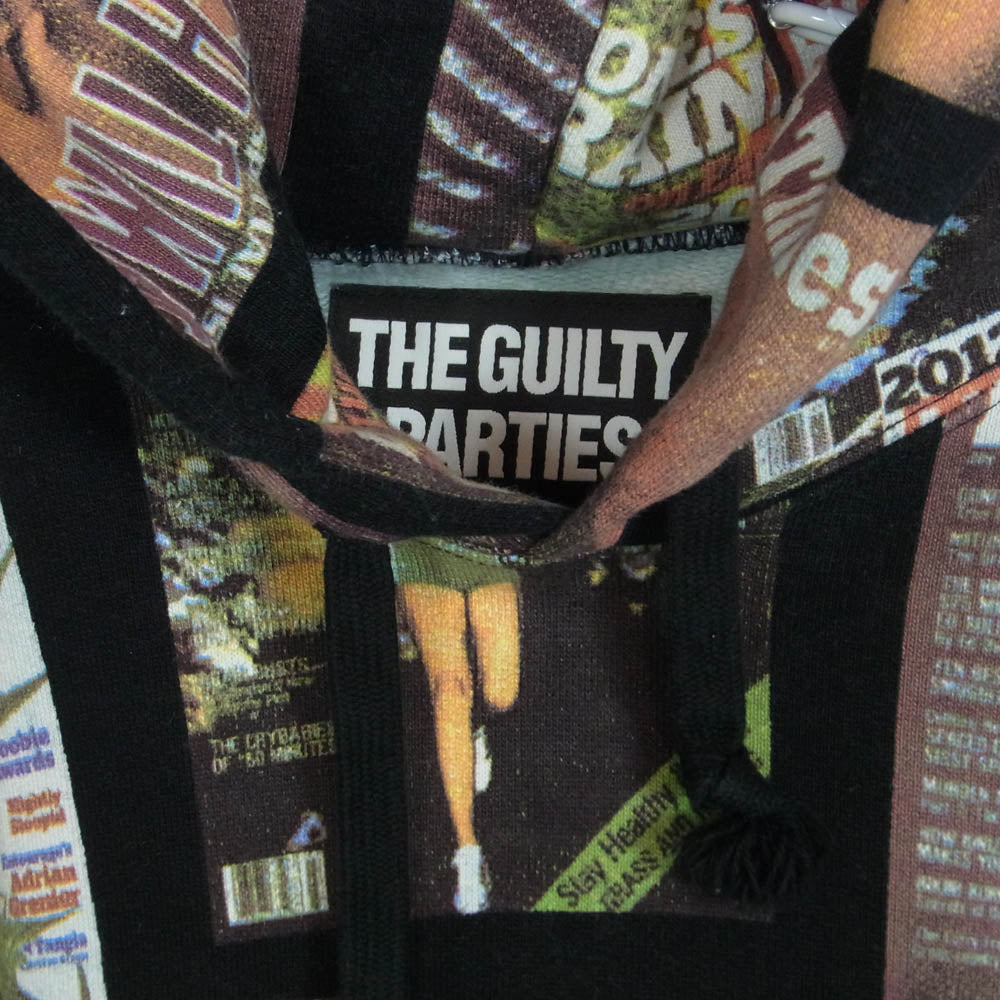 WACKO MARIA ワコマリア 18SS × HIGH TIMES ハイタイムズ HEAVY WEIGHT PULLOVER HOODED SWEAT SHIRTS 総柄 ヘビーウェイト フーデッドパーカー プルオーバーパーカー ブラック系 M【中古】