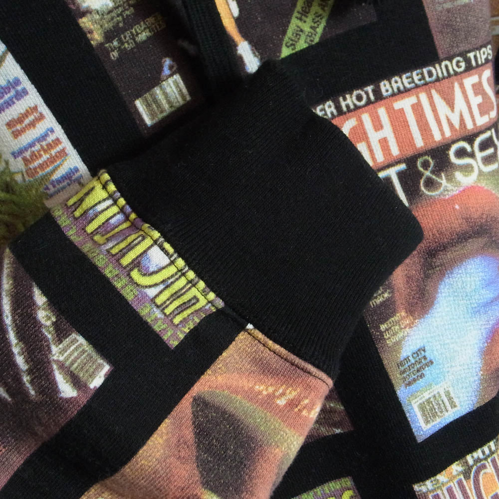 WACKO MARIA ワコマリア 18SS × HIGH TIMES ハイタイムズ HEAVY WEIGHT PULLOVER HOODED SWEAT SHIRTS 総柄 ヘビーウェイト フーデッドパーカー プルオーバーパーカー ブラック系 M【中古】