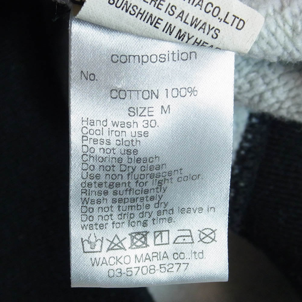 WACKO MARIA ワコマリア 18SS × HIGH TIMES ハイタイムズ HEAVY WEIGHT PULLOVER HOODED SWEAT SHIRTS 総柄 ヘビーウェイト フーデッドパーカー プルオーバーパーカー ブラック系 M【中古】