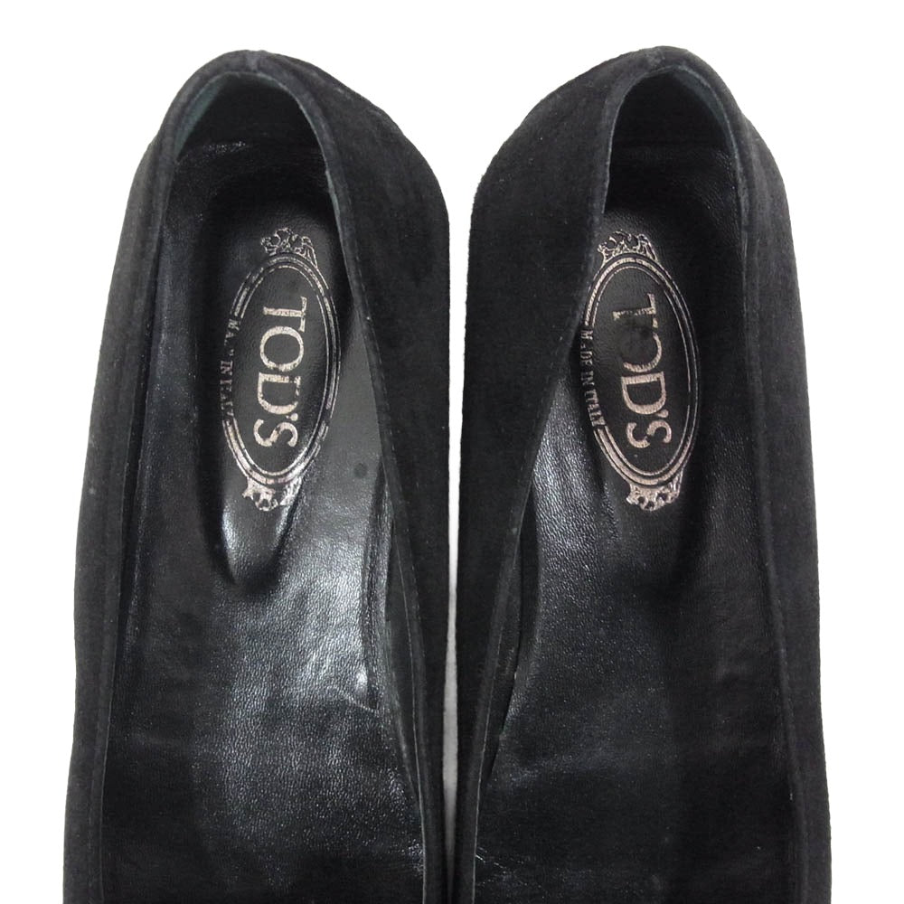 TOD’S トッズ ビジュー タッセル バレリーナ シューズ パンプス ブラック系 36【中古】