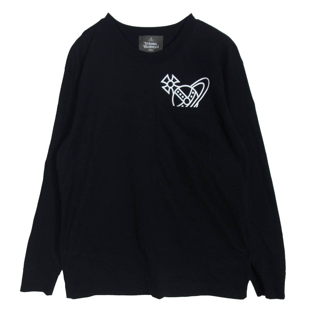 Vivienne Westwood ヴィヴィアンウエストウッド VW-LP-75373 オーブプリント ポケット 長袖カットソー ブラック系 46【中古】