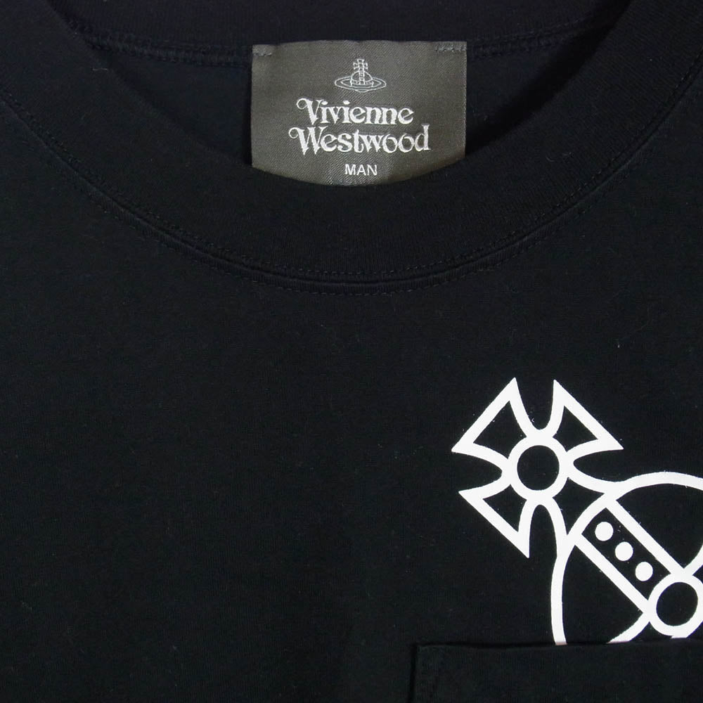 Vivienne Westwood ヴィヴィアンウエストウッド VW-LP-75373 オーブプリント ポケット 長袖カットソー ブラック系 46【中古】