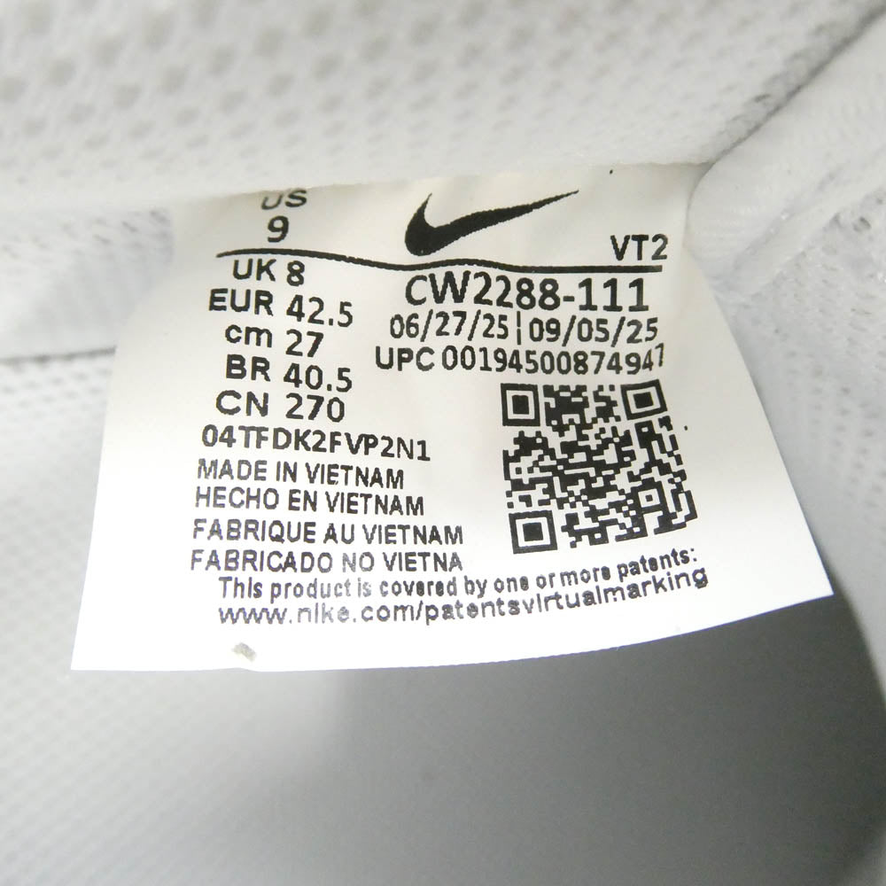 NIKE ナイキ CW2288-111 Air Force 1 Low 07 Triple White 【フェイクバスターズ鑑定済】エアフォース1 トリプルホワイト ローカット スニーカー ホワイト系 27cm【新古品】【未使用】【中古】