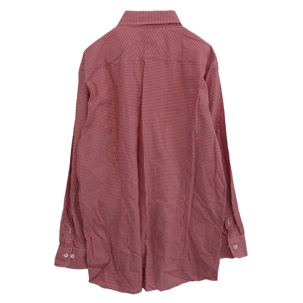 BURBERRY BLACK LABEL バーバリーブラックレーベル ギンガムチェック BD 長袖 シャツ レッド系 XXL【中古】