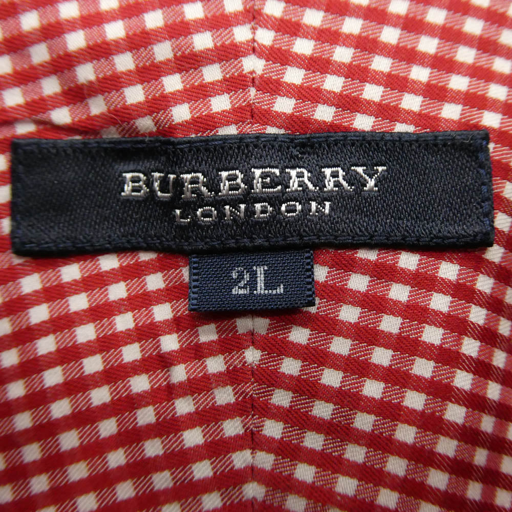 BURBERRY BLACK LABEL バーバリーブラックレーベル ギンガムチェック BD 長袖 シャツ レッド系 XXL【中古】