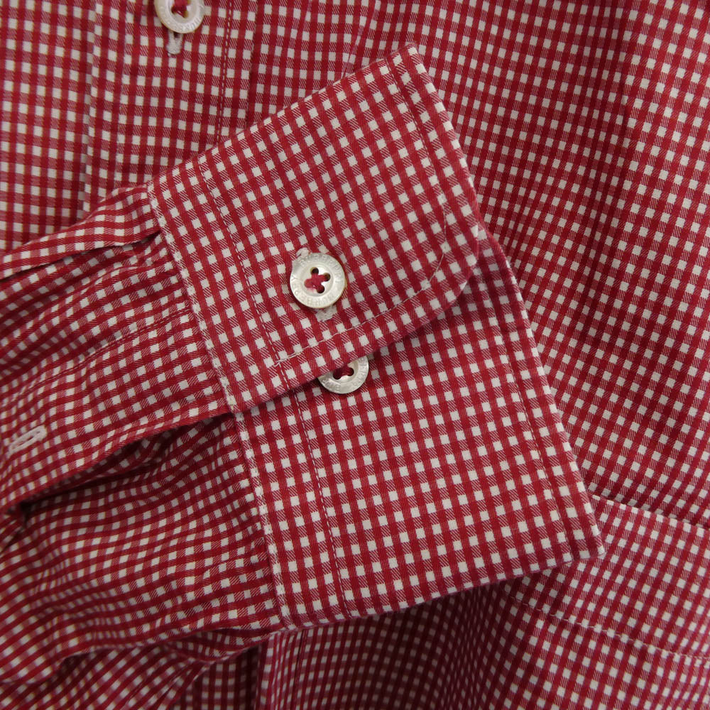BURBERRY BLACK LABEL バーバリーブラックレーベル ギンガムチェック BD 長袖 シャツ レッド系 XXL【中古】