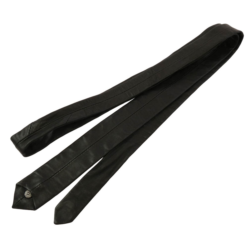 CHROME HEARTS クロムハーツ（原本有） TIE NEK SKNNY LTHR レザー ナロータイ ダガー ネクタイ ブラック系【中古】