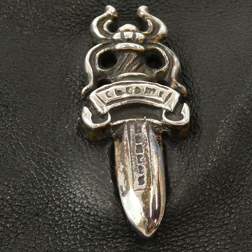 CHROME HEARTS クロムハーツ（原本有） TIE NEK SKNNY LTHR レザー ナロータイ ダガー ネクタイ ブラック系【中古】