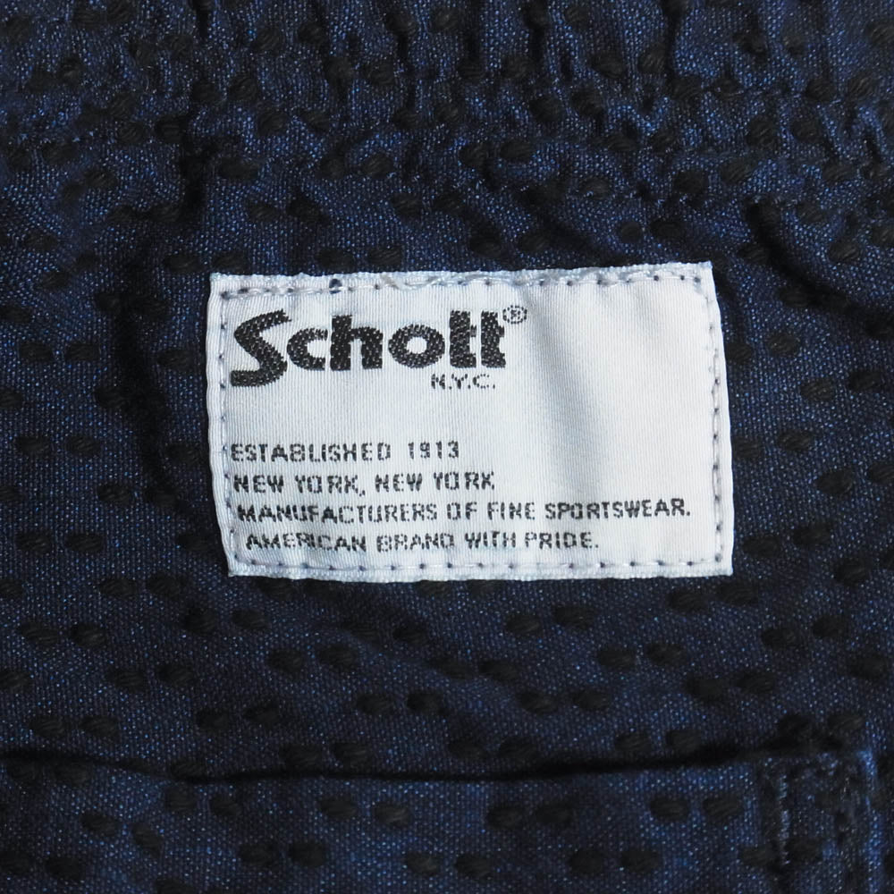 schott ショット 782-5210012 SASHIKO PANTS 刺子 イージーパンツ ネイビー系 L【美品】【中古】