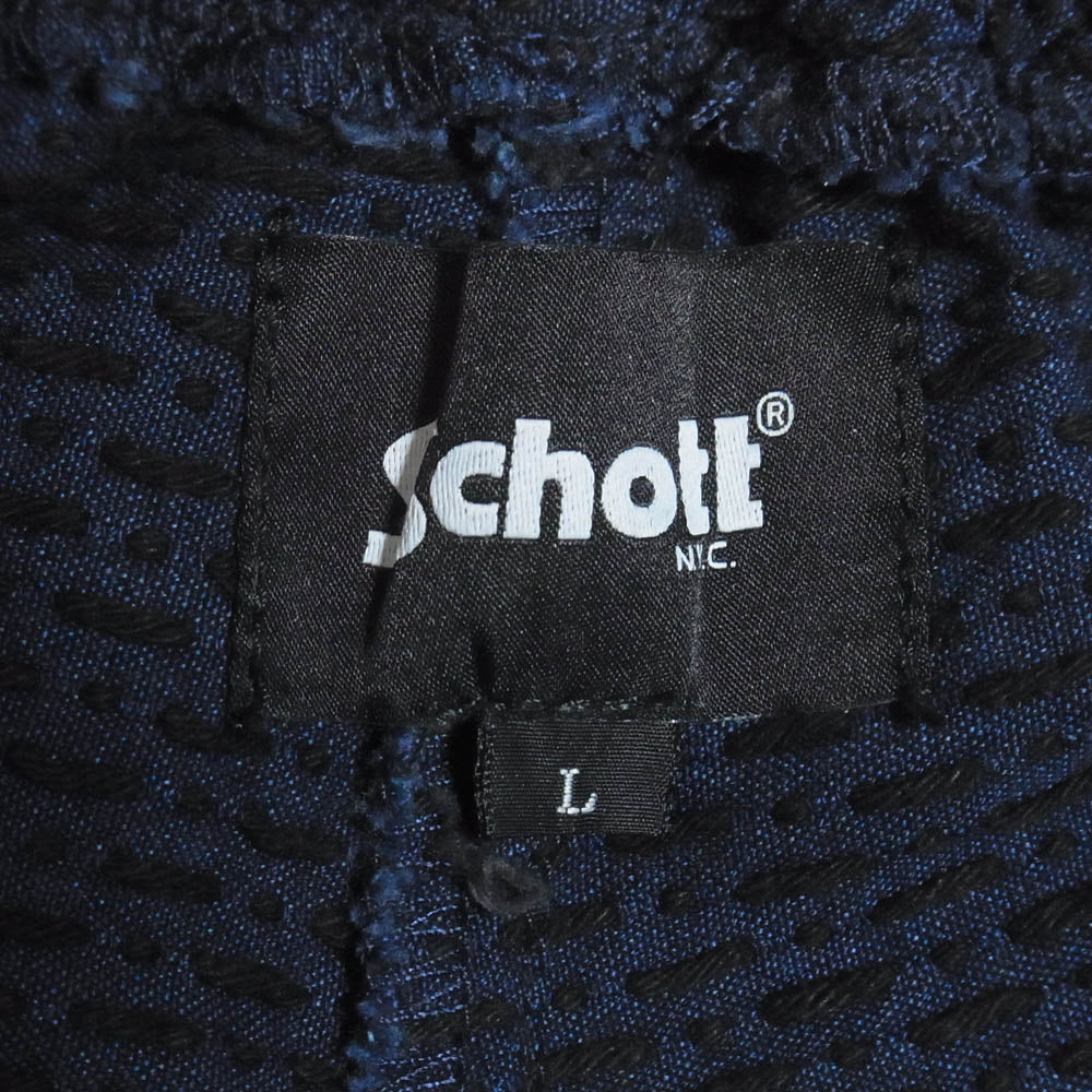 schott ショット 782-5210012 SASHIKO PANTS 刺子 イージーパンツ ネイビー系 L【美品】【中古】
