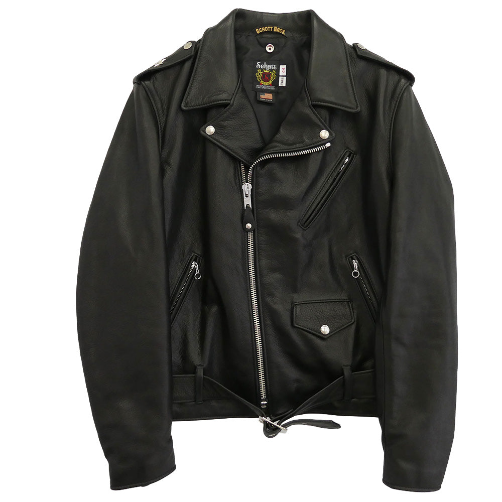 schott ショット 7825950019 516UST ONESTAR NEW NAKED ワンスター ニューネイキッド TALL カウレザー ダブルライダースジャケット ブラック系 44【美品】【中古】