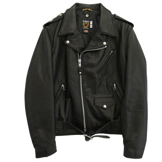 schott ショット 7825950019 516UST ONESTAR NEW NAKED ワンスター ニューネイキッド TALL カウレザー ダブルライダースジャケット ブラック系 44【美品】【中古】