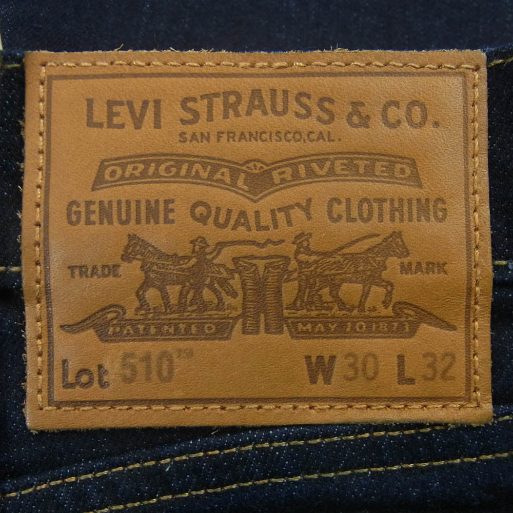 Levi's リーバイス 05510-0736 プレミアム 510 スキニー フィット ストレッチ デニム パンツ インディゴブルー系 W30 L32【新古品】【未使用】【中古】