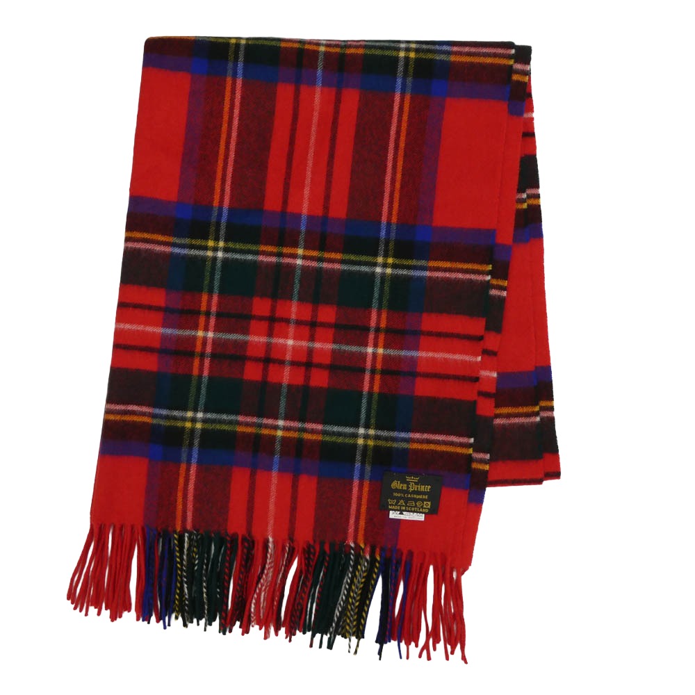 Glen Prince グレンプリンス タータンチェック カシミヤ フリンジ マフラー マルチカラー系【中古】