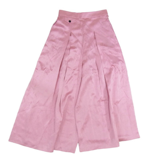 ADORE アドーア raster tricotine pants リネンブレンド サテン ワイドパンツ ピンク系 38【中古】