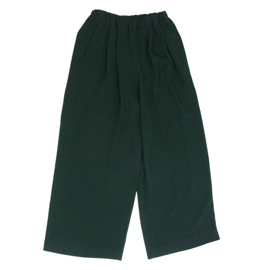 ENFOLD エンフォルド ダブルクロス リラックス ワイドパンツ グリーン系 34【中古】