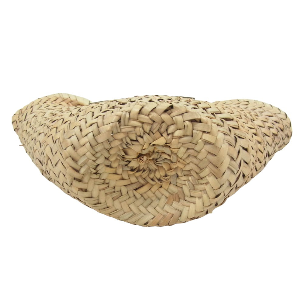 イアクッチ カゴ ハンド バッグ カーキ系【美品】【中古】