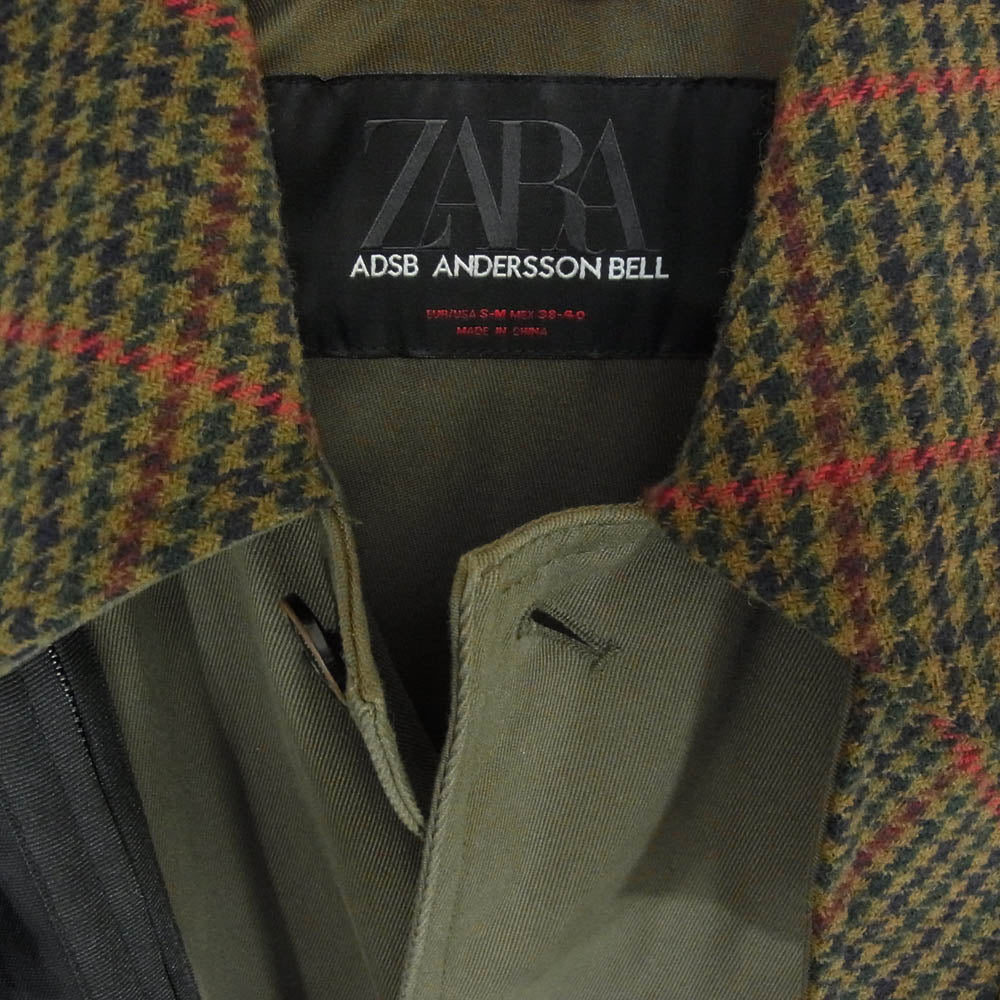 ZARA ザラ ANDERSSON BELL アンダーソン ベル Trench Coat With Vest ベスト付き トレンチ コート カーキ系 S-M【美品】【中古】