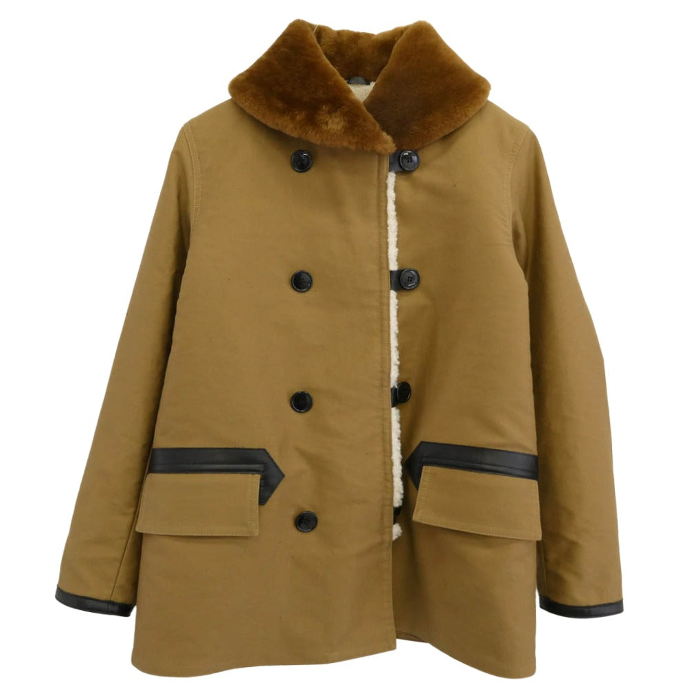 グルービンハイ Sheepskin Coat シープ スキン リアル ムートン コート ライトブラウン系 M【中古】