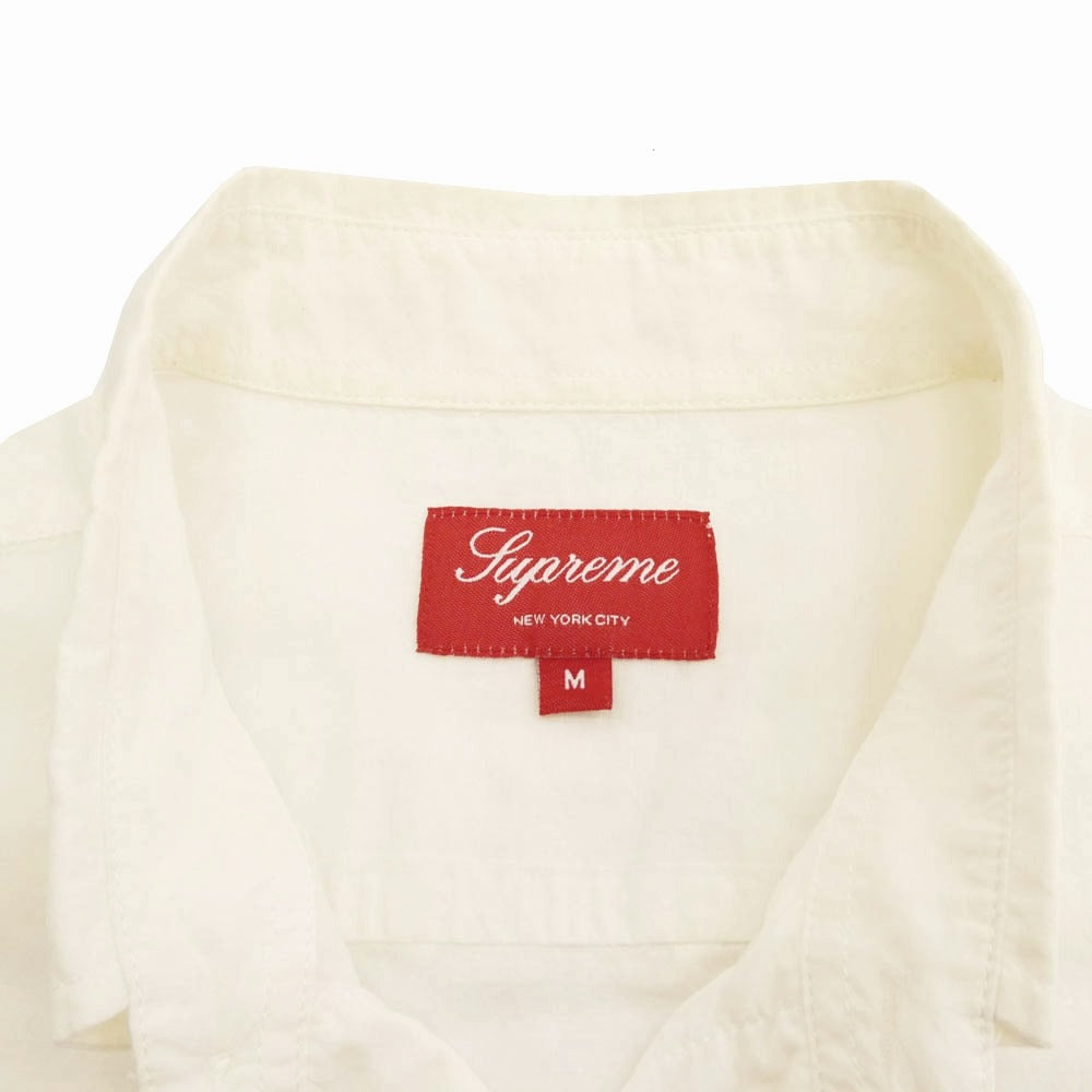 Supreme シュプリーム 13SS Cruise Shirt クルーズ ボタンダウン 半袖 シャツ オフホワイト系 M【中古】
