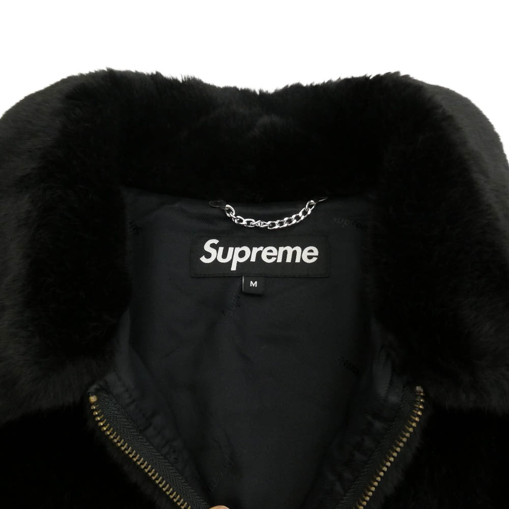 Supreme シュプリーム 17SS Faux fur Bomber Jacket フェイク ファー ボンバー ジャケット ブラック系 M【中古】