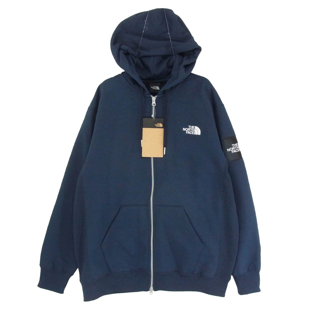 THE NORTH FACE ノースフェイス NT62349 SQUARE LOGO FULLZIP スクエア ロゴ フルジップ フーディー パーカー ネイビー系 L【極上美品】【中古】