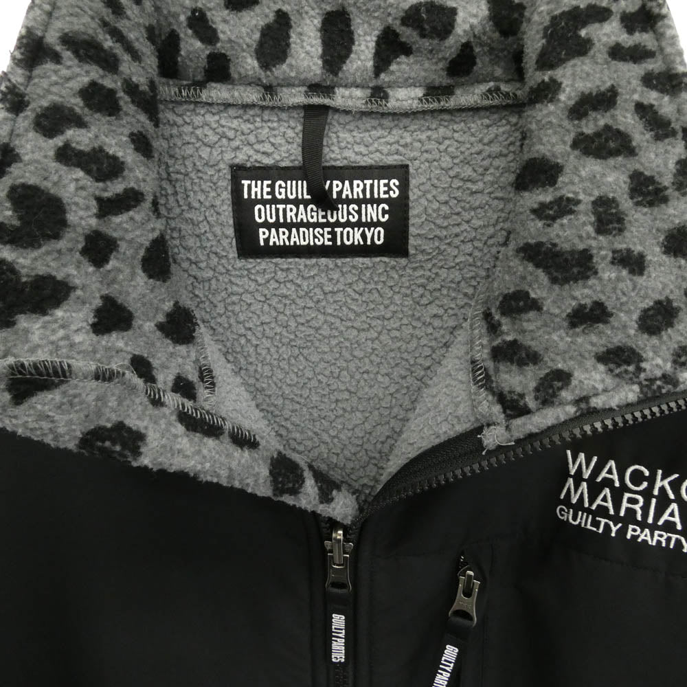 WACKO MARIA ワコマリア 20AW 20FW-WMO-OD07 LEOPARD BOA FLEECE JACKET レオパード柄 ボア フリースジャケット ブラック系 M【中古】