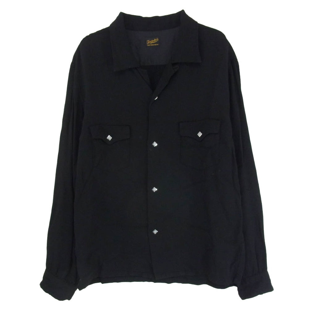 TENDERLOIN テンダーロイン T-RAYON WESTERN SHT レーヨン ウエスタン 長袖 オープンカラーシャツ ブラック系 S【中古】