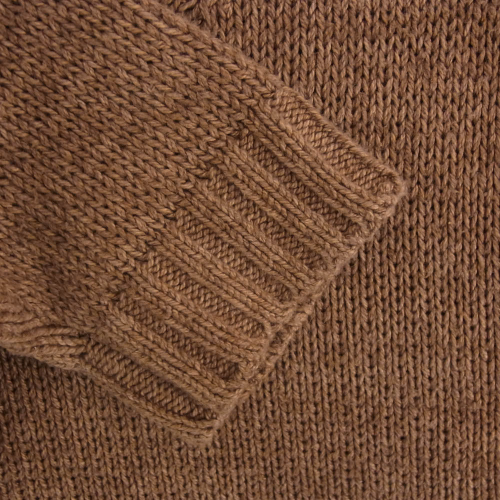 TENDERLOIN テンダーロイン V NECK COTTON KNIT ロゴパッチ Vネック コットン ニット セーター ブラウン系 M【中古】