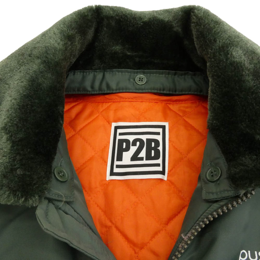 プッシュセカンドボタン PS1530102U CELEBRITY B-15D JUMPER 着脱可能襟付属 セレブリティ フライトジャケット カーキ系 オレンジ系 M【中古】