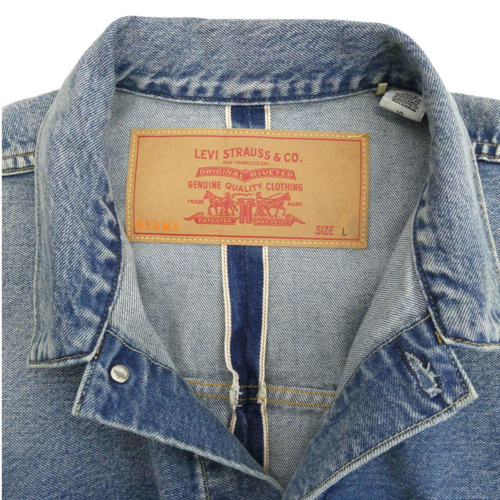 Levi's リーバイス PC9-A2265-0000 BEAMS ビームス別注 SUPER WIDE TRUCKER JACKET スーパーワイド トラッカー デニムジャケット Gジャン インディゴブルー系 L【中古】