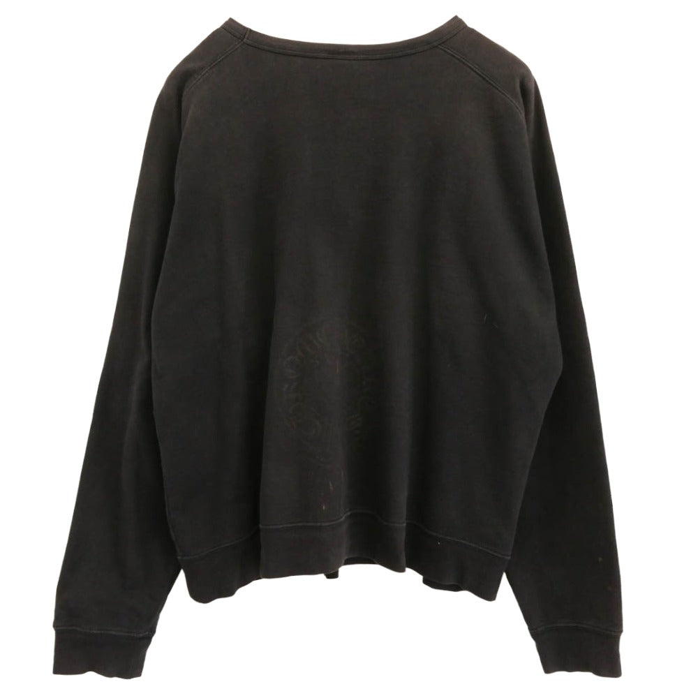 CHROME HEARTS クロムハーツ（原本無） OLD SWTSHRT PLVR オールド ホースシュー アームロゴプリント クルーネック スウェット トレーナー チャコール系 L【中古】