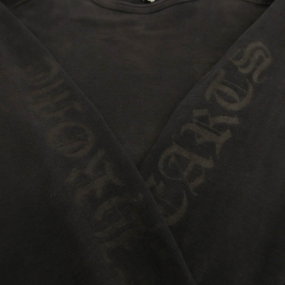 CHROME HEARTS クロムハーツ（原本無） OLD SWTSHRT PLVR オールド ホースシュー アームロゴプリント クルーネック スウェット トレーナー チャコール系 L【中古】