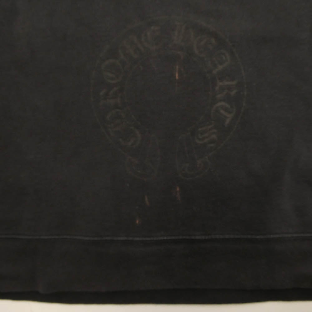 CHROME HEARTS クロムハーツ（原本無） OLD SWTSHRT PLVR オールド ホースシュー アームロゴプリント クルーネック スウェット トレーナー チャコール系 L【中古】