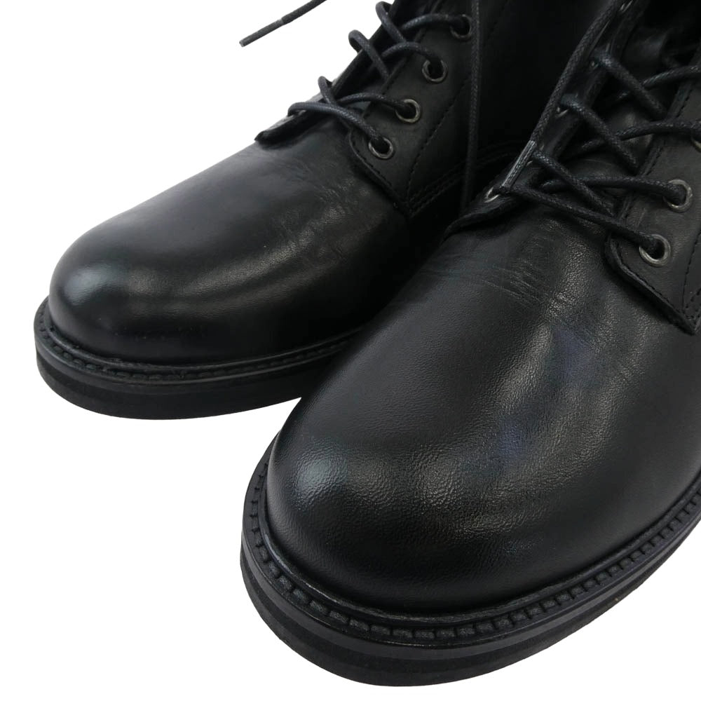 BEAMS ビームス 3165 7ホール レザー レースアップ ブーツ ブラック系 41【中古】