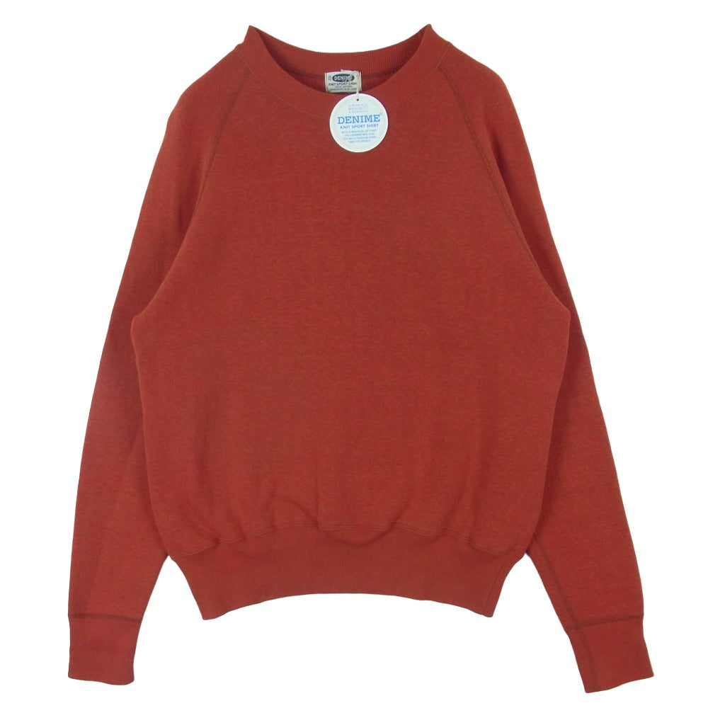 Denime ドゥニーム RAGLAN SLEEVE SWEAT ラグランスリーブ スウェット トレーナー 日本製 レッド系 M【極上美品】【中古】