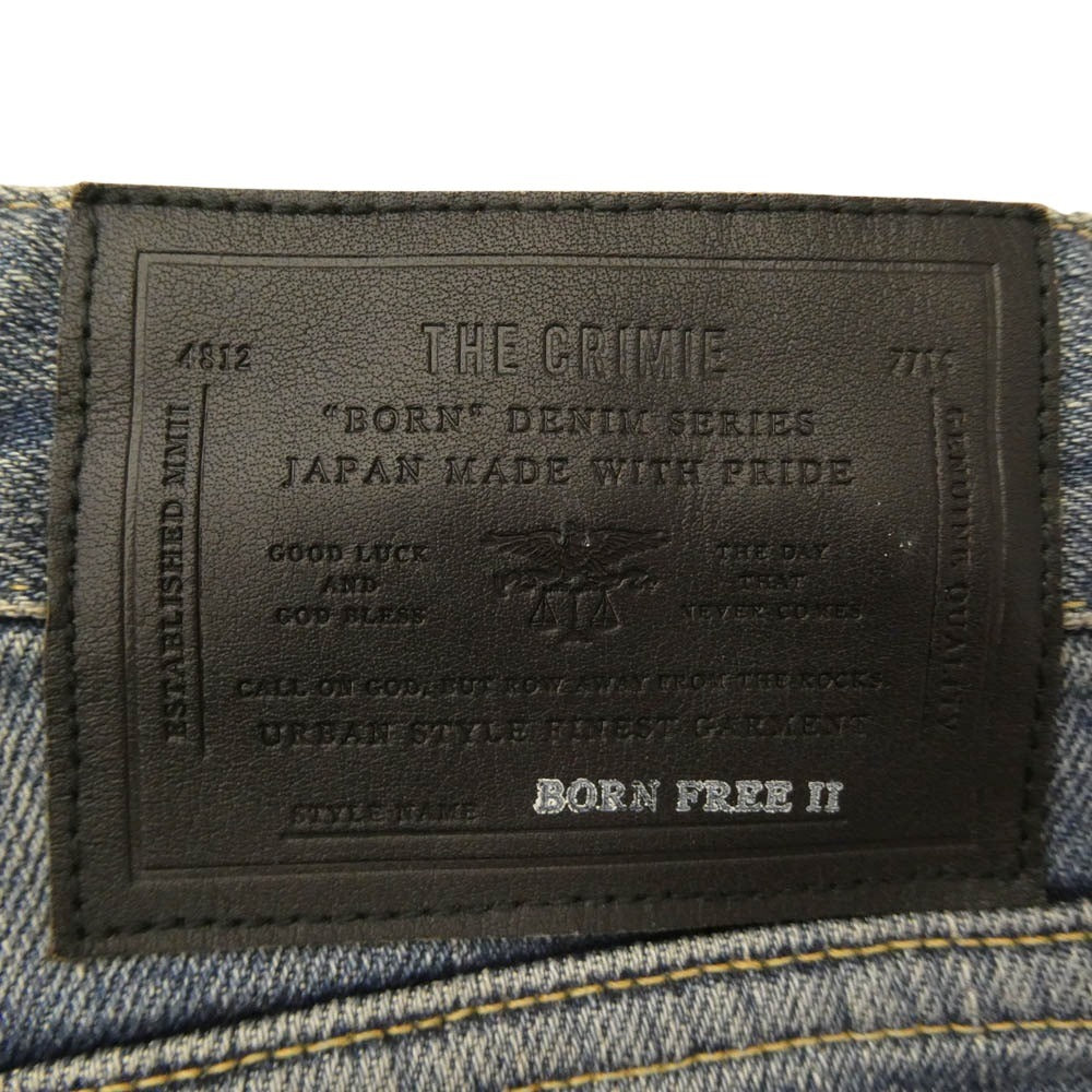 CRIMIE クライミー CRA1-BF2N-PT02 ダメージ加工 テーパード デニム パンツ インディゴブルー系 XL【中古】