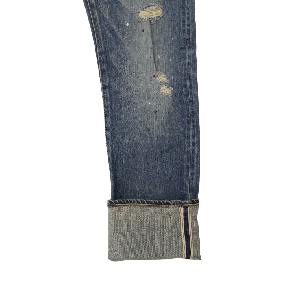 CRIMIE クライミー CRA1-BF2N-PT02 ダメージ加工 テーパード デニム パンツ インディゴブルー系 XL【中古】