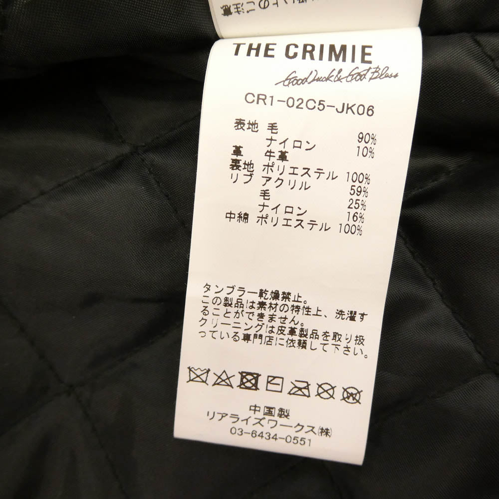 CRIMIE クライミー 23AW CR1-02C5-JK06 WESTERN AWARD JACKET ウエスタン アワード ジャケット スタジアム ジャケット ブラック系 オフホワイト系 XXL【中古】