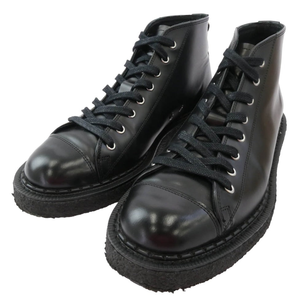 GEORGE COX ジョージコックス Fred Perry Monkey Boot Leather モンキー ブーツ ブラック系 UK7【中古】