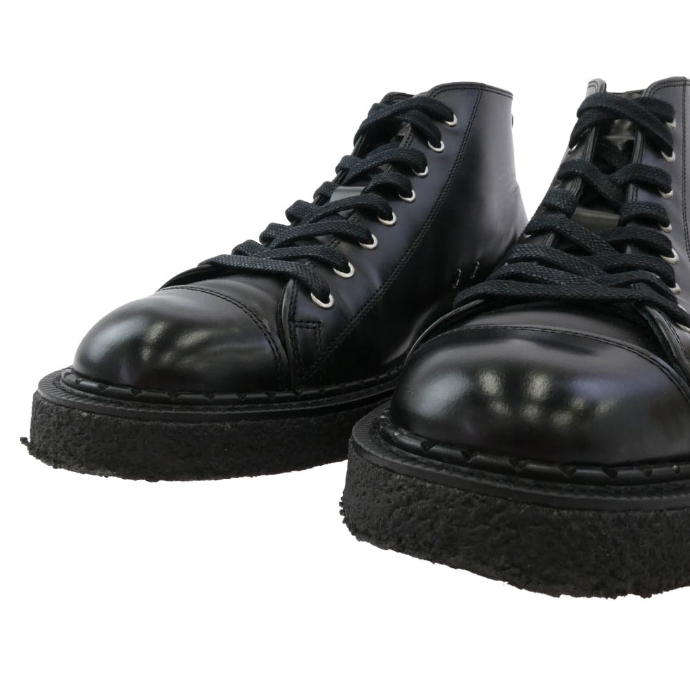 GEORGE COX ジョージコックス Fred Perry Monkey Boot Leather モンキー ブーツ ブラック系 UK7【中古】