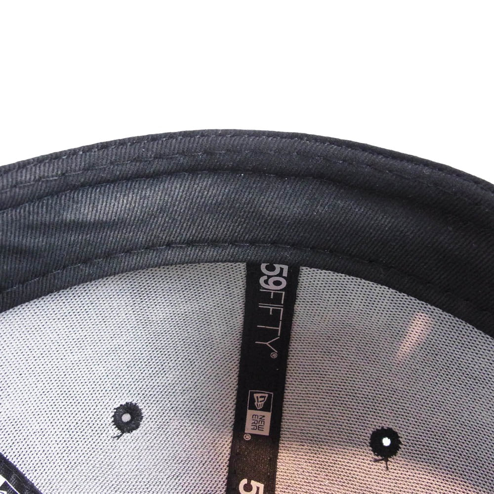 STUSSY ステューシー 1311038 × NEWERA ニューエラ ロゴ刺繍 ベースボール キャップ 帽子 ブラック系 7 1/8【中古】