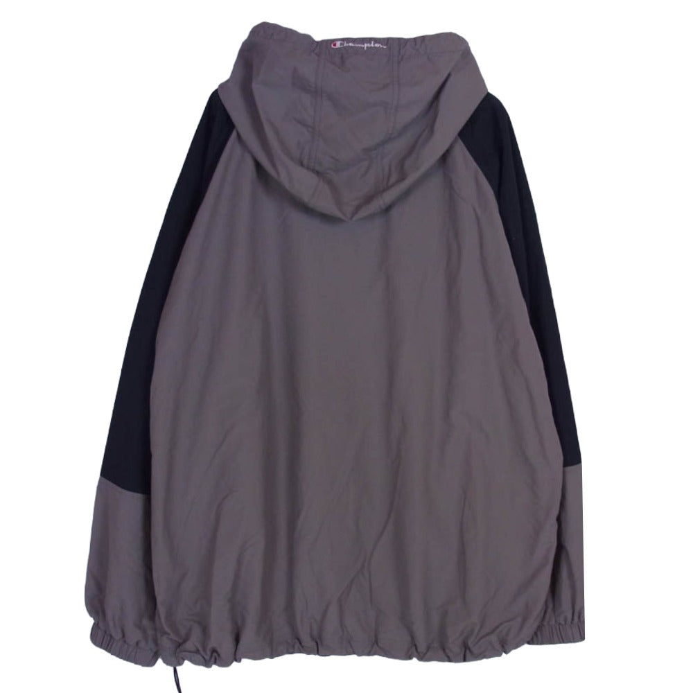 UNDEFEATED アンディフィーテッド C8-S614 × Champion チャンピオン ICON LOGO ANORAK アイコンロゴ刺繍 アノラック ナイロン パーカー ジャケット グレー系 XL【中古】