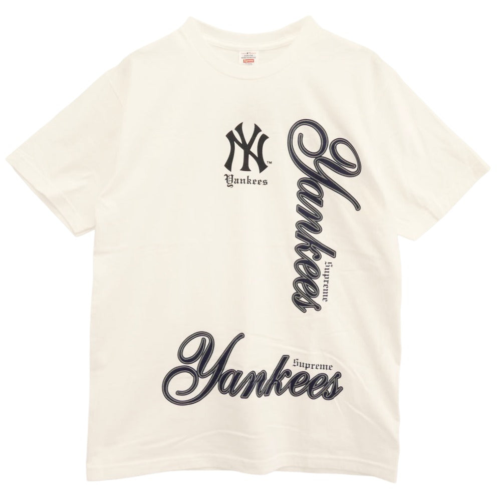 Supreme シュプリーム 25AW x MLB Teams Tee NY New York Yankees ニューヨークヤンキース チームズ 半袖 Tシャツ ホワイト系 M【極上美品】【中古】